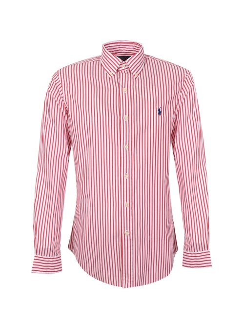 Camicia a righe in popeline di cotone White/red POLO RALPH LAUREN | 710B15595002